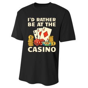 Cool Casino Lover Art For Women Casino Gambling Gambler Performance Sprint T-Shirt