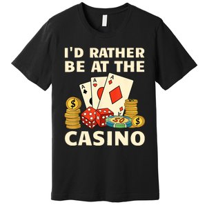 Cool Casino Lover Art For Women Casino Gambling Gambler Premium T-Shirt