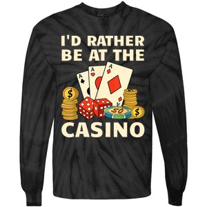 Cool Casino Lover Art For Women Casino Gambling Gambler Tie-Dye Long Sleeve Shirt