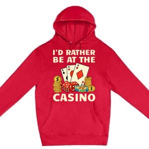 Cool Casino Lover Art For Women Casino Gambling Gambler Premium Pullover Hoodie