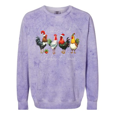 Christmas Chicken Lover Xmas Santa Hat Light  Colorblast Crewneck Sweatshirt