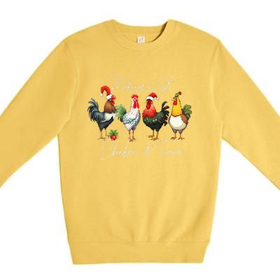 Christmas Chicken Lover Xmas Santa Hat Light  Premium Crewneck Sweatshirt