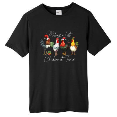 Christmas Chicken Lover Xmas Santa Hat Light  Tall Fusion ChromaSoft Performance T-Shirt