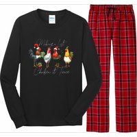 Christmas Chicken Lover Xmas Santa Hat Light  Long Sleeve Pajama Set