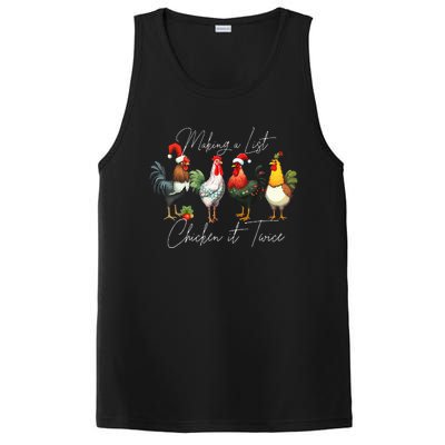 Christmas Chicken Lover Xmas Santa Hat Light  PosiCharge Competitor Tank