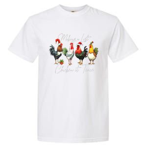 Christmas Chicken Lover Xmas Santa Hat Light  Garment-Dyed Heavyweight T-Shirt