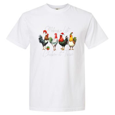 Christmas Chicken Lover Xmas Santa Hat Light  Garment-Dyed Heavyweight T-Shirt