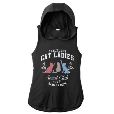 Childless Cat Ladies Social Club Voting Kamala Election 2024 Ladies PosiCharge Tri-Blend Wicking Draft Hoodie Tank