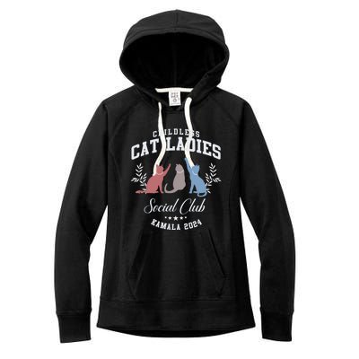 Childless Cat Ladies Social Club Voting Kamala Election 2024 Women's Fleece Hoodie