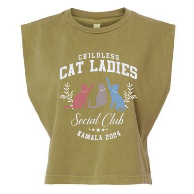 Childless Cat Ladies Social Club Voting Kamala Election 2024 Garment-Dyed Women's Muscle Tee