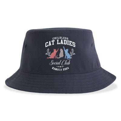 Childless Cat Ladies Social Club Voting Kamala Election 2024 Sustainable Bucket Hat