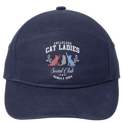 Childless Cat Ladies Social Club Voting Kamala Election 2024 7-Panel Snapback Hat