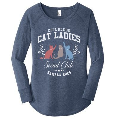 Childless Cat Ladies Social Club Voting Kamala Election 2024 Women's Perfect Tri Tunic Long Sleeve Shirt