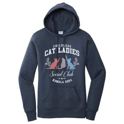 Childless Cat Ladies Social Club Voting Kamala Election 2024 Women's Pullover Hoodie