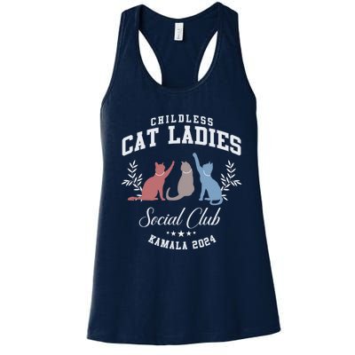 Childless Cat Ladies Social Club Voting Kamala Election 2024 Women's Racerback Tank