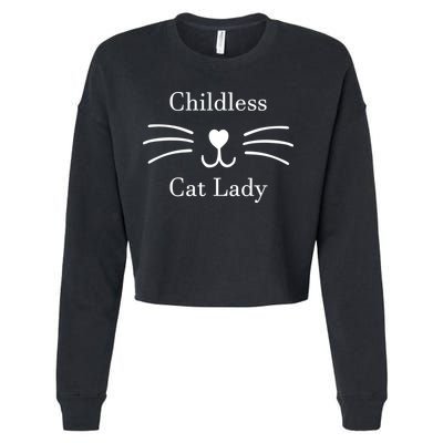 Childless Cat Lady Kamala Harris Cropped Pullover Crew