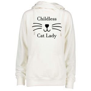 Childless Cat Lady Kamala Harris Womens Funnel Neck Pullover Hood