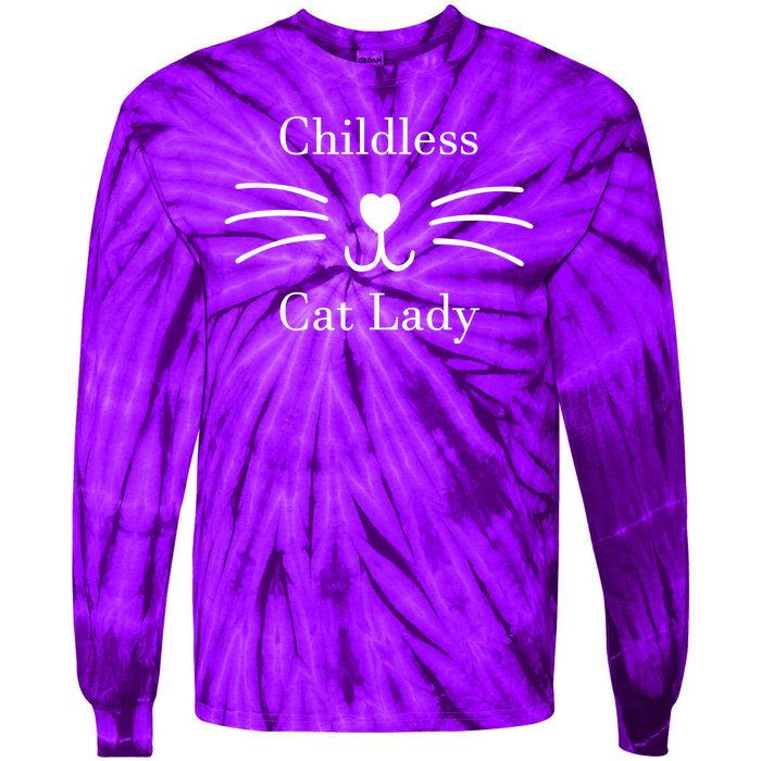 Childless Cat Lady Kamala Harris Tie-Dye Long Sleeve Shirt