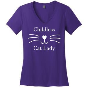 Childless Cat Lady Kamala Harris Women's V-Neck T-Shirt