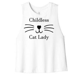 Childless Cat Lady Kamala Harris Women's Racerback Cropped Tank