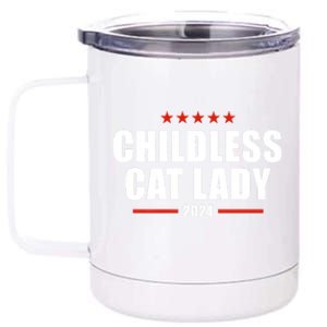 Childless Cat Lady 2024 Childless Cat Lady 12 oz Stainless Steel Tumbler Cup