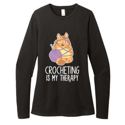 Crocheting Cat Lover Yarn Sewing Knitting Lover Great Gift Womens CVC Long Sleeve Shirt