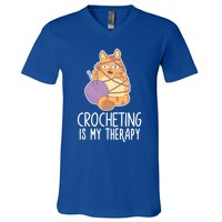 Crocheting Cat Lover Yarn Sewing Knitting Lover Great Gift V-Neck T-Shirt