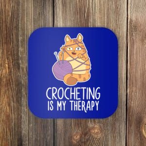 Crocheting Cat Lover Yarn Sewing Knitting Lover Great Gift Coaster