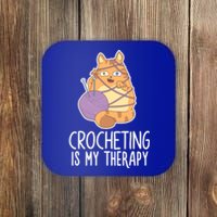 Crocheting Cat Lover Yarn Sewing Knitting Lover Great Gift Coaster