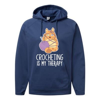 Crocheting Cat Lover Yarn Sewing Knitting Lover Great Gift Performance Fleece Hoodie