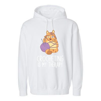 Crocheting Cat Lover Yarn Sewing Knitting Lover Great Gift Garment-Dyed Fleece Hoodie