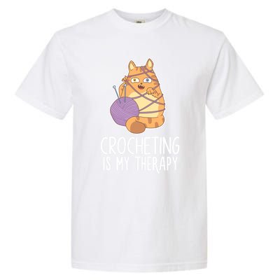 Crocheting Cat Lover Yarn Sewing Knitting Lover Great Gift Garment-Dyed Heavyweight T-Shirt