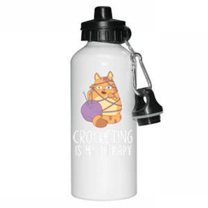 Crocheting Cat Lover Yarn Sewing Knitting Lover Great Gift Aluminum Water Bottle