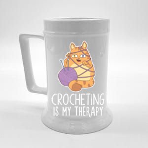 Crocheting Cat Lover Yarn Sewing Knitting Lover Great Gift Beer Stein