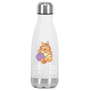 Crocheting Cat Lover Yarn Sewing Knitting Lover Great Gift Stainless Steel Insulated Water Bottle