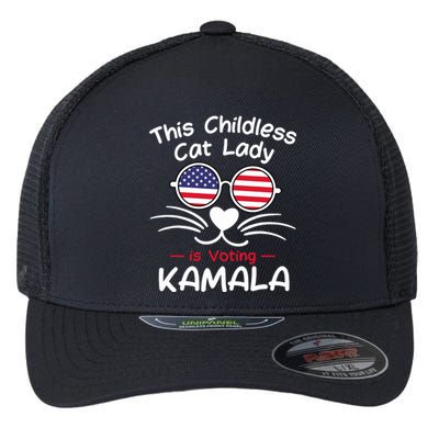 Childless Cat Lady Is Voting Kamala Flexfit Unipanel Trucker Cap