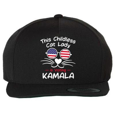 Childless Cat Lady Is Voting Kamala Wool Snapback Cap