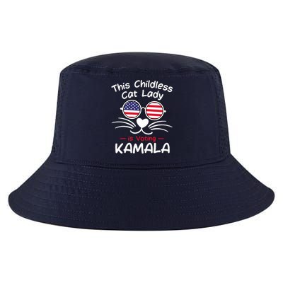 Childless Cat Lady Is Voting Kamala Cool Comfort Performance Bucket Hat