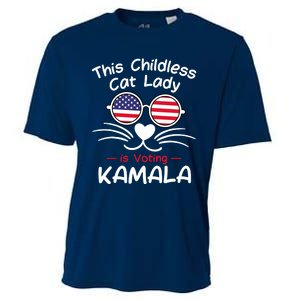 Childless Cat Lady Is Voting Kamala Cooling Performance Crew T-Shirt