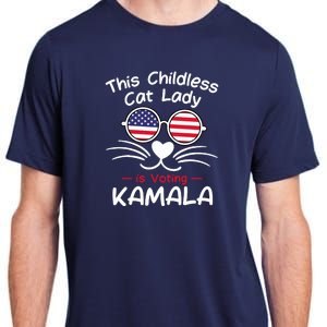 Childless Cat Lady Is Voting Kamala Adult ChromaSoft Performance T-Shirt