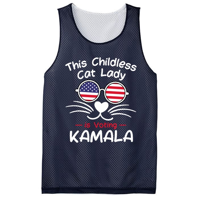 Childless Cat Lady Is Voting Kamala Mesh Reversible Basketball Jersey Tank