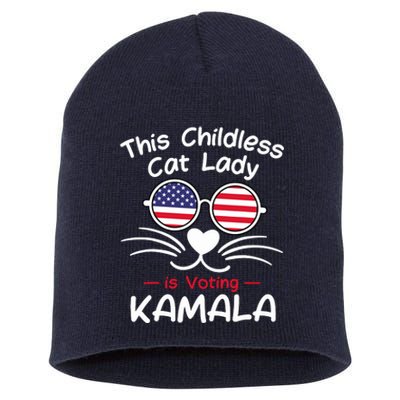 Childless Cat Lady Is Voting Kamala Short Acrylic Beanie