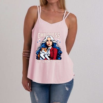 Childless Cat Ladies Vote Cat Ladies Vote Us Election Day Women's Strappy Tank