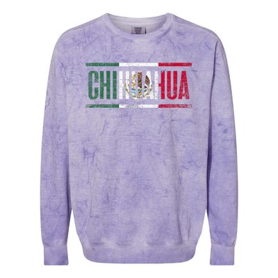 Chihuahua Con La Bandera De México Colorblast Crewneck Sweatshirt