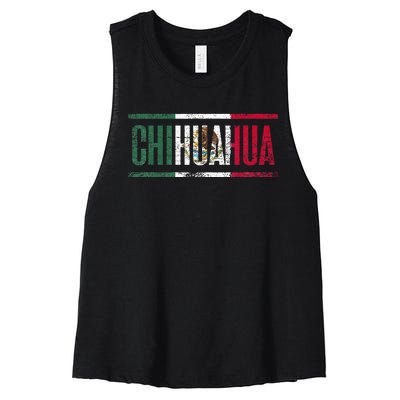 Chihuahua Con La Bandera De México Women's Racerback Cropped Tank