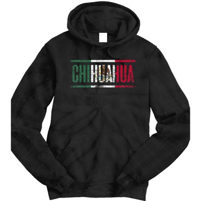 Chihuahua Con La Bandera De México Tie Dye Hoodie