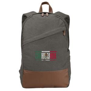 Chihuahua Con La Bandera De México Cotton Canvas Backpack