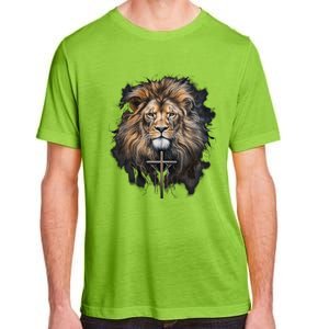 Christian Cross Lion Of Judah Religious Faith Jesus Pastor Gift Adult ChromaSoft Performance T-Shirt