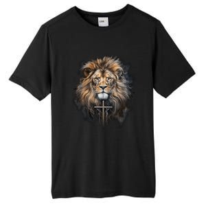 Christian Cross Lion Of Judah Religious Faith Jesus Pastor Gift Tall Fusion ChromaSoft Performance T-Shirt