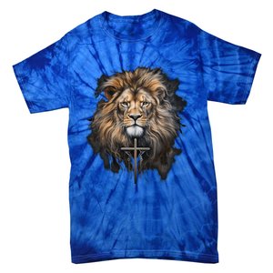 Christian Cross Lion Of Judah Religious Faith Jesus Pastor Gift Tie-Dye T-Shirt